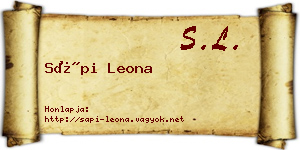 Sápi Leona névjegykártya